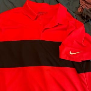 Nike Dri-fit golf polo. XL. Coral and black. Worn twice